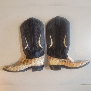 Dan Post Women's Size 7 Snakeskin and Black Western Boots